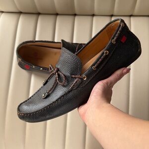 Marc Joseph Black Leather Loafers New York Cypress Hill Braid grainy leather